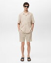 【送料無料】 マンゴ メンズ シャツ トップス Men's Lyocell Pocketed Shirt Sand