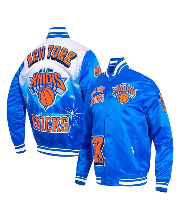 楽天ReVida 楽天市場店【送料無料】 プロスタンダード メンズ ジャケット・ブルゾン アウター Men's Royal New York Knicks Sublimated Satin Full-Snap Jacket Royal