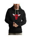 【送料無料】 アンティグア メンズ パーカー・スウェット アウター Men's Black Chicago Bulls Logo Victory Pullove...