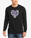 【送料無料】 エルエーポップアート メンズ Tシャツ トップス Men's Butterfly Heart Word Art Long Sleeve T-Shirt Black