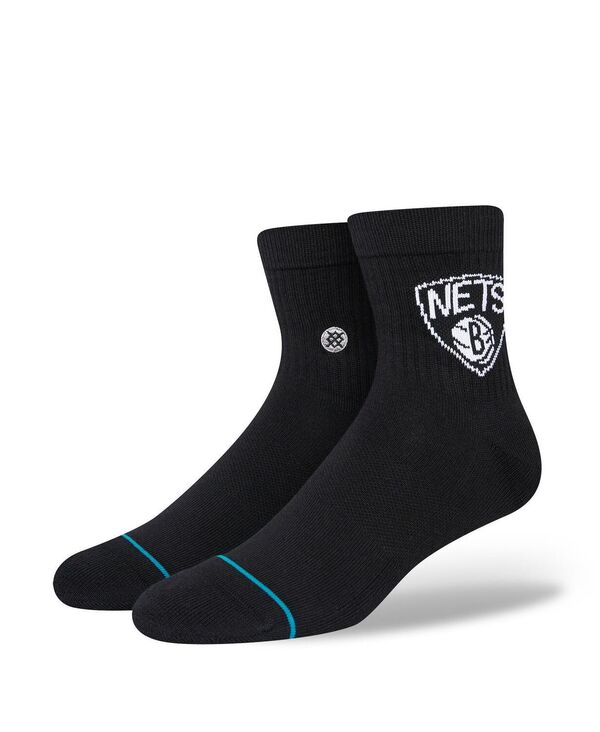 【送料無料】 スタンス メンズ 靴下 アンダーウェア Men's Brooklyn Nets Logo Quarter Socks Black