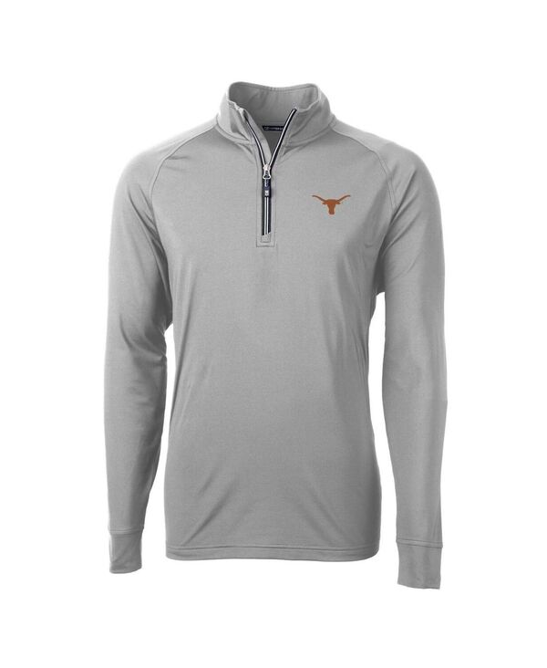 【送料無料】 カッターアンドバック メンズ ジャケット・ブルゾン アウター Men's Gray Texas Longhorns Adapt Eco Knit Quarter-Zip Pullover Jacket Gray