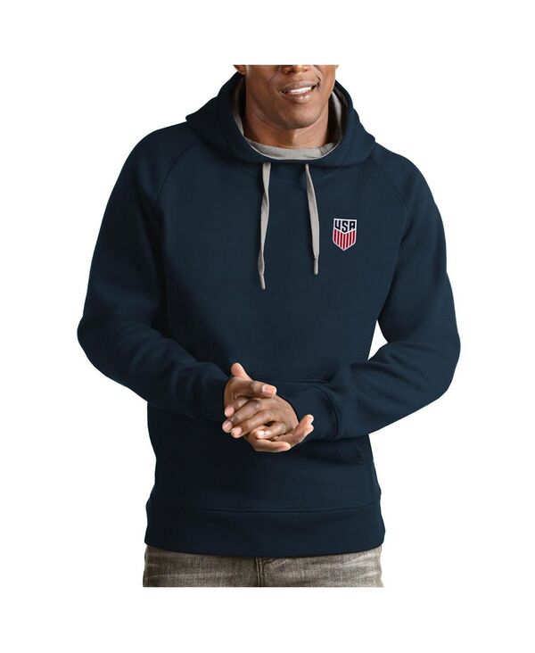楽天ReVida 楽天市場店【送料無料】 アンティグア メンズ パーカー・スウェット アウター Men's Navy USMNT Victory Pullover Hoodie Navy