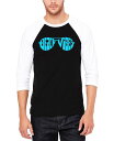 【送料無料】 エルエーポップアート メンズ Tシャツ トップス Men's Beach Vibes Raglan Baseball Word Art T-Shirt Black White