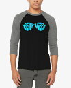 【送料無料】 エルエーポップアート メンズ Tシャツ トップス Men's Beach Vibes Raglan Baseball Word Art T-Shirt Gray Black