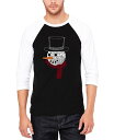 【送料無料】 エルエーポップアート メンズ Tシャツ トップス Men's Snowman Face Raglan Baseball Word Art T-Shirt Black White