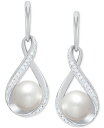 【送料無料】 ホノラ レディース ピアス・イヤリング アクセサリー Cultured Freshwater Pearl (7mm) and Diamond (1/10 ct. t.w.) Drop Earrings in 14K Gold White Gold(4)