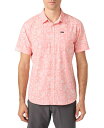 【送料無料】 オニール メンズ シャツ トップス Men's Traveler Traverse Slub Short Sleeve Shirt Coral
