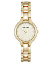 【送料無料】 アンクライン レディース 腕時計 アクセサリー Women's Quartz Delicate Crystal Accented Champagne Dial Gold-Tone Alloy Metal Watch 28mm Gold-Tone(2)
