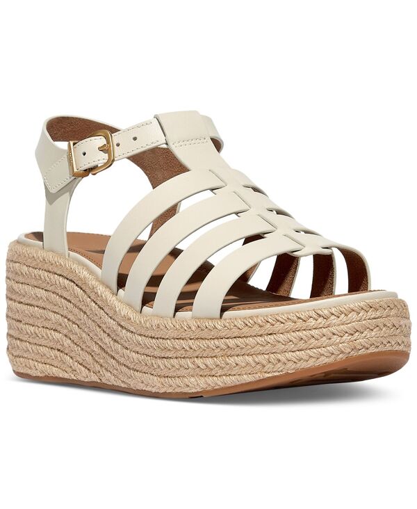 フィットフロップ レディース シューズ サンダル プラットフォーム レザー FitFlop Women's Platform Espadrille Leather Wedge Sandals Paris Beige ベージュ