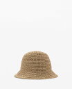 【送料無料】 マンゴ レディース 帽子 アクセサリー Women's Lurex Straw Bucket Hat Beige