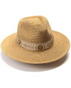 【送料無料】 ヴィンスカムート レディース 帽子 アクセサリー Panama Hat with Metallic Embroidered Band Heathe...