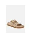 【送料無料】 ロンドンラグ レディース サンダル シューズ Jayata Metallic Stud Embellished Sliders Beige