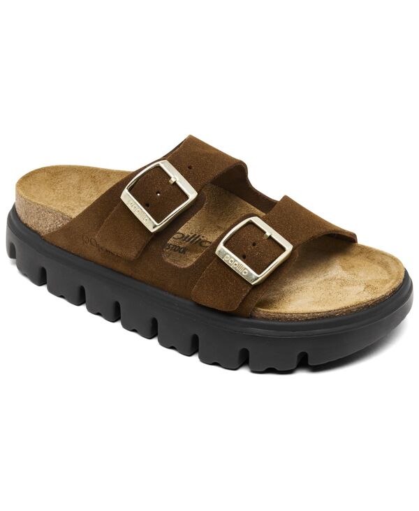 ビルケンシュトック レディース シューズ サンダル プラットフォーム スエード レザー Birkenstock Women's Arizona Chunky Suede Leather Platform Sandals from Finish Line Dark Tea