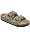 【送料無料】 ビルケンシュトック レディース スニーカー シューズ Women's Arizona Shearling Suede Leather Sandals from Finish Line Taupe