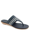 【送料無料】 エアロソールズ レディース サンダル シューズ Women's Gesa Round Toe Thong Sandals Eggnog/Navy Stripe Textured Fabric