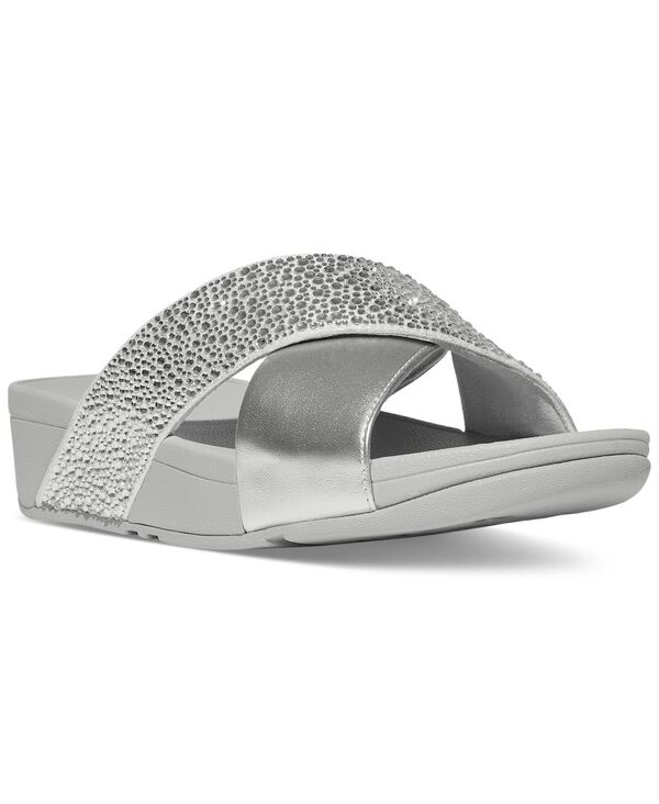 フィットフロップ レディース シューズ サンダル トール FitFlop Women's Lulu Embellished Metallic Crisscross Slide Sandals Silver シルバー