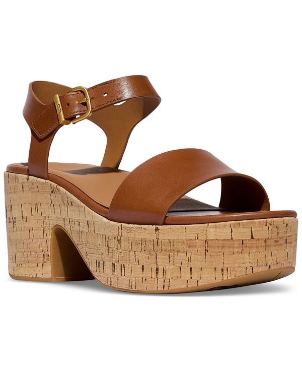 フィットフロップ レディース シューズ サンダル プラットフォーム レザー FitFlop Women's Strappy Leather Cork Platform Sandals Deep Tan タン