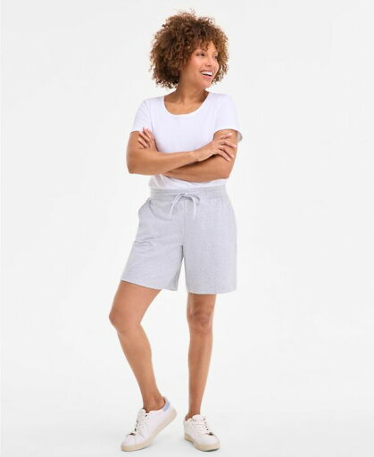 【送料無料】 スタイルアンドコー レディース ハーフパンツ・ショーツ ボトムス Petite Mid-Rise Drawstring Shorts Created for Macy's Sky Grey Heather 【送料無料】 スタイルアンドコー レディース ハーフパンツ・ショーツ ボトムス Petite Mid-Rise Drawstring Shorts Created for Macy's Sky Grey Heather