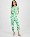 【送料無料】 アイ.エヌ.シー インターナショナル コンセプト レディース ジャンプスーツ トップス Women's Belted Cap-Sleeve Jumpsuit Moira Scarf