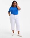 【送料無料】 スタイルアンドコー レディース カジュアルパンツ ボトムス Plus Size Comfort Capri Pants Bright White