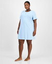 【送料無料】 チャータークラブ レディース ナイトウェア アンダーウェア Plus Size Cotton Essential Henley Sleep Shirt Daint Medallion