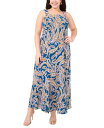 【送料無料】 ミスク レディース ワンピース トップス Plus Size Paisley Square-Neck Sleeveless Maxi Dress ...