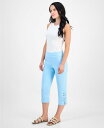 【送料無料】 ジェイエムコレクション レディース カジュアルパンツ ボトムス Petite Side-Lace-Up Capri Pants Created for Macy's Blue Riviera