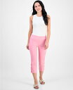 【送料無料】 ジェイエムコレクション レディース カジュアルパンツ ボトムス Petite Side-Lace-Up Capri Pants Created for Macy's Peony Twinkle
