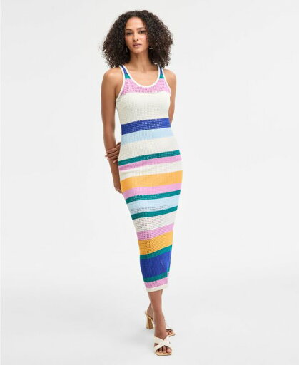 【送料無料】 バースリー レディース ワンピース トップス Women's Striped Crochet Tank Dress Cece Crochet A 【送料無料】 バースリー レディース ワンピース トップス Women's Striped Crochet Tank Dress Cece Crochet A