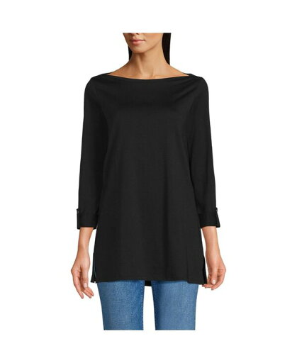 【送料無料】 ランズエンド レディース シャツ トップス Women's Supima Cotton Adjustable 3/4 Sleeve Boatneck Tunic Black 【送料無料】 ランズエンド レディース シャツ トップス Women's Supima Cotton Adjustable 3/4 Sleeve Boatneck Tunic Black