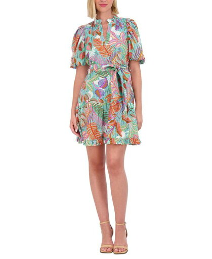 【送料無料】 ヴィンスカムート レディース ワンピース トップス Women's Printed Puff-Sleeve Cotton Dress Green 【送料無料】 ヴィンスカムート レディース ワンピース トップス Women's Printed Puff-Sleeve Cotton Dress Green