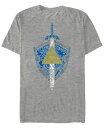 フィフスサン メンズ Tシャツ トップス Men's Nintendo Zelda Hylian Shield Element Icons Short Sleeve T-shirt Heather Gray