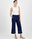 【送料無料】 ジェイエムコレクション レディース カジュアルパンツ ボトムス Women's Metallic-Trim Pull-On Capri Pants Intrepid Blue