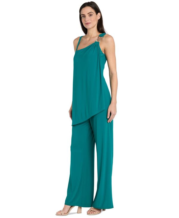 【送料無料】 アールアンドエムリチャーズ レディース ジャンプスーツ トップス Women's Asymmetric Hardware-Trim Jumpsuit Bright Grn