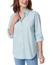 【送料無料】 グロリアバンデービルト レディース シャツ トップス Women's Amanda Button-Front Shirt Pale Sky(4)