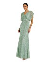 【送料無料】 マックダガル レディース ワンピース トップス Women's Draped Sleeve V Neck Gown Seafoam