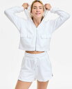 【送料無料】 イデオロギー レディース パーカー・スウェット アウター Women's Cropped Zippered Hoodie Bright White