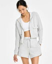 【送料無料】 イデオロギー レディース パーカー・スウェット アウター Women's Cropped Zippered Hoodie Silver Heath...