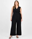 【送料無料】 アンクライン レディース ジャンプスーツ トップス Plus Size Sleeveless Tie-Waist Jumpsuit Anne Black