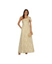 【送料無料】 アドリアナ パペル レディース ワンピース トップス Women's One-Shoulder Floral-Jacquard Gown Sage...