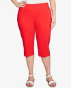 【送料無料】 ルビーアールディー レディース カジュアルパンツ ボトムス Plus Size Ladder Hem Americana Clamdigger Capri Pants Red