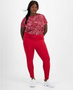 【送料無料】 イデオロギー レディース レギンス ボトムス Plus Size Compression 7/8 Leggings Created for Macy's Cranberry Whip(4)