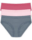 【送料無料】 ナトリ レディース パンツ アンダーウェア Bliss Lace-Trim Cotton Brief Underwear 3-Pack 15605...