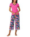 【送料無料】 クドルドッズ レディース ナイトウェア アンダーウェア Women's Printed Cropped Pajama Set Floral