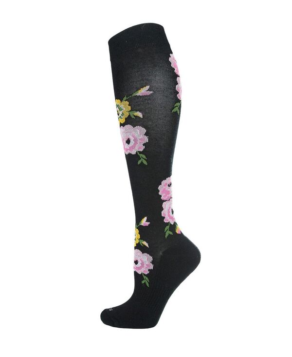 ⥤ ǥ   MeMoi Women's In Bloom 8-15mmHg Graduated Compression Socks MFY06342 Black ֥å
