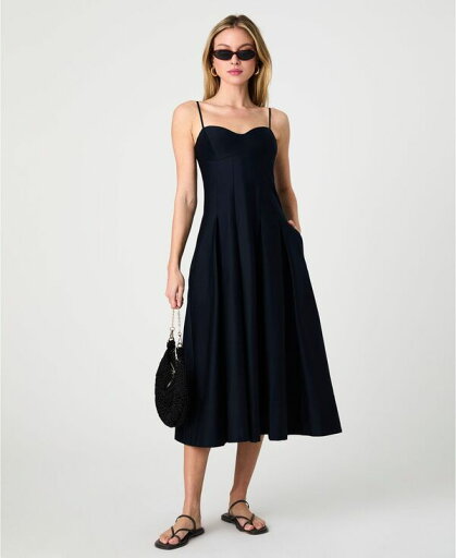 【送料無料】 フレンチコネクション レディース ワンピース トップス Women's Sateen Pleated Midi Dress Marine 【送料無料】 フレンチコネクション レディース ワンピース トップス Women's Sateen Pleated Midi Dress Marine
