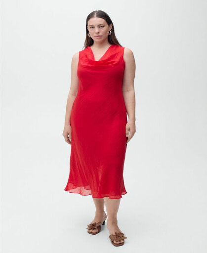 【送料無料】 マンゴ レディース ワンピース トップス Women's Draped Neck Lyocell Dress Red 【送料無料】 マンゴ レディース ワンピース トップス Women's Draped Neck Lyocell Dress Red
