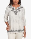 【送料無料】 アルフレッド ダナー レディース シャツ トップス Women's Natural Instinct Textured Medallion Embroidered Top Black Multi(4)