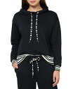 【送料無料】 スリードッツ レディース パーカー・スウェット アウター Women's Striped Trim Pullover Hoodie Black B...